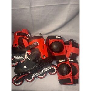 Rollerblade‎ Mens Microblade Black Red Adjustable Inline Skates SIZES 5, 6, 7, 8
